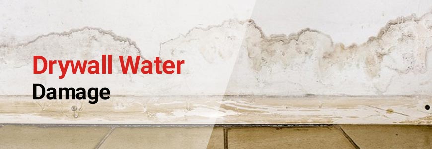 Banner of drywall water damage restoration service