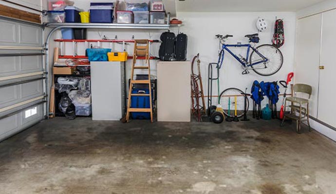 Garage damaged by water